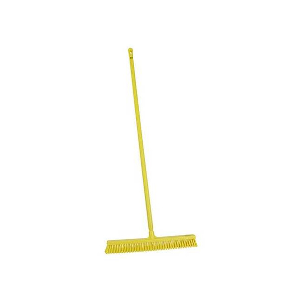 Remco 24 in Sweep Face Push Broom, Soft/Stiff Combination, Yellow 31946/29626