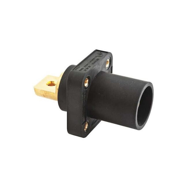Hubbell Wiring Device-Kellems Receptacle,Double Set,Male,Blk,Taper HBLMRBBK