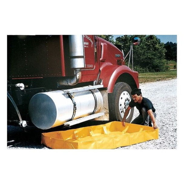 4' x 4' x 8", 79 Gallon Spill Capacity, Folding Spill Containment Berm, Yellow