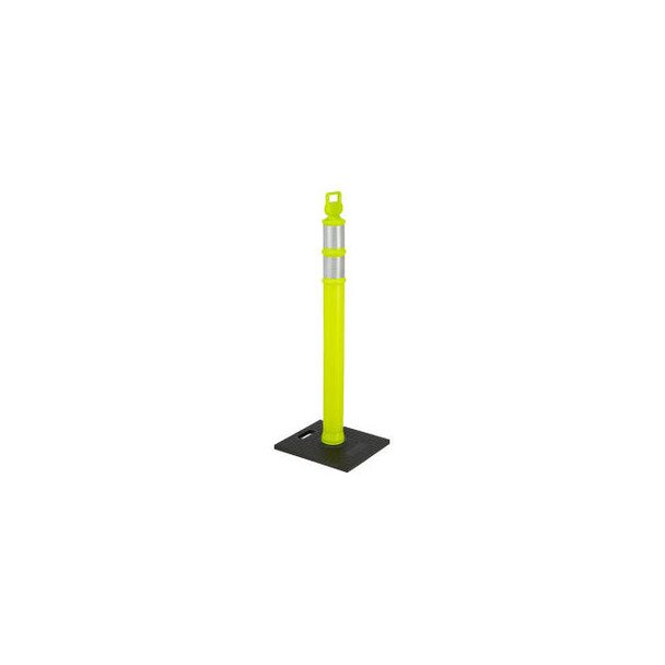 Global Industrial Reflective Delineator Post with Square Base 49""H Lime Green