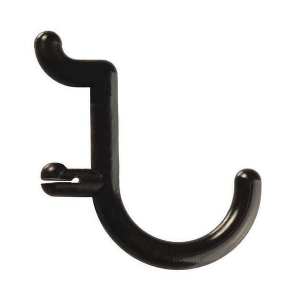 Functionaire Locking Pegboard Hooks,1 in.L,Blk,PK8 FH1-4
