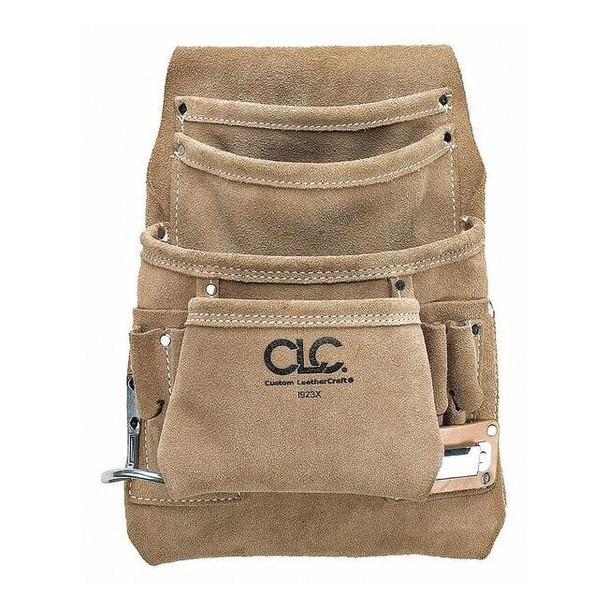 Clc Work Gear Tool Pouch, Tool Pouch, Tan, Leather, 10 Pockets I923X