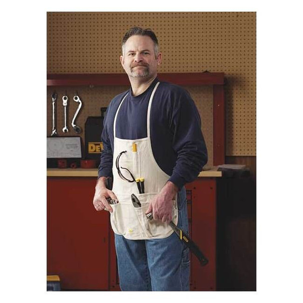 Clc Work Gear Tool Apron, Tool Apron, White, Canvas, 12 Pockets C10