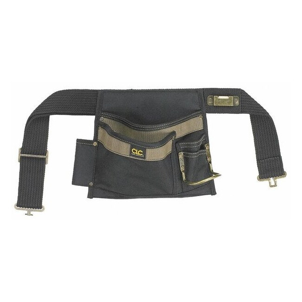 Clc Work Gear Tool Pouch, Tool Belt, Black, Polyester, 5 Pockets 1245