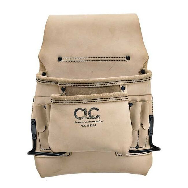 Clc Work Gear Tool Pouch, Tool Pouch, Tan, Leather, 8 Pockets 178234