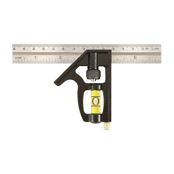 Johnson Level & Tool Combination Square,6 In,Zinc 406EM