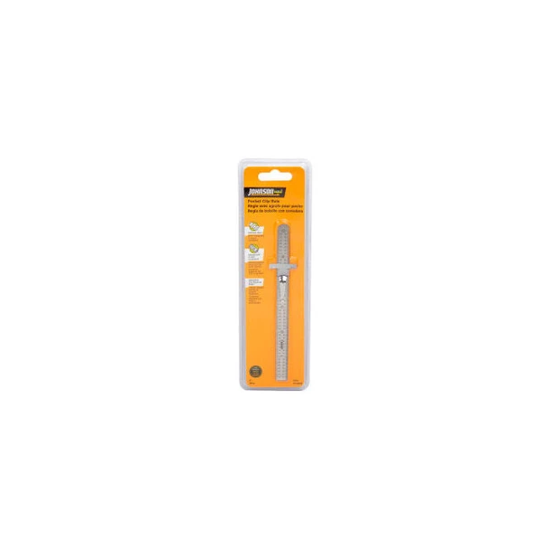 Johnson Level 7202 6"" Stainless Steel Pocket Clip Rule