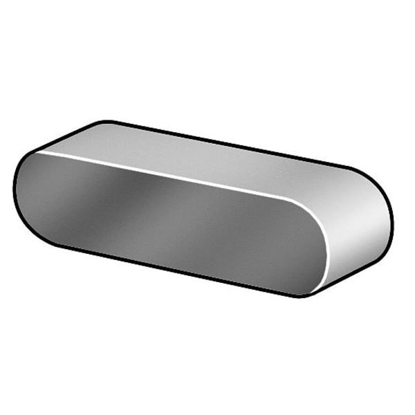 Oversized Machine Key, Round End, Steel, Plain, 1-1/2 in L, 3/8 in Sq, 5 PK