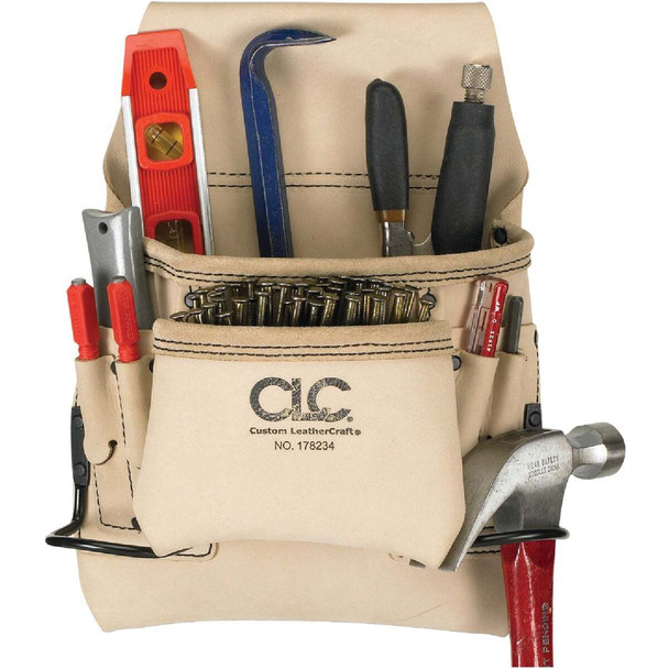 CLC 8-Pocket Leather Carpenter's Nail & Tool Bag 178234