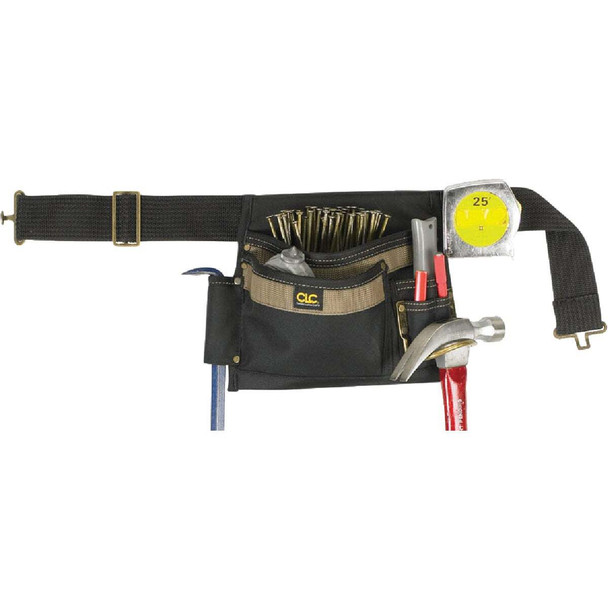 CLC 5-Pocket Polyester & Ballistic Nylon Single Side Carpenter Apron 1245