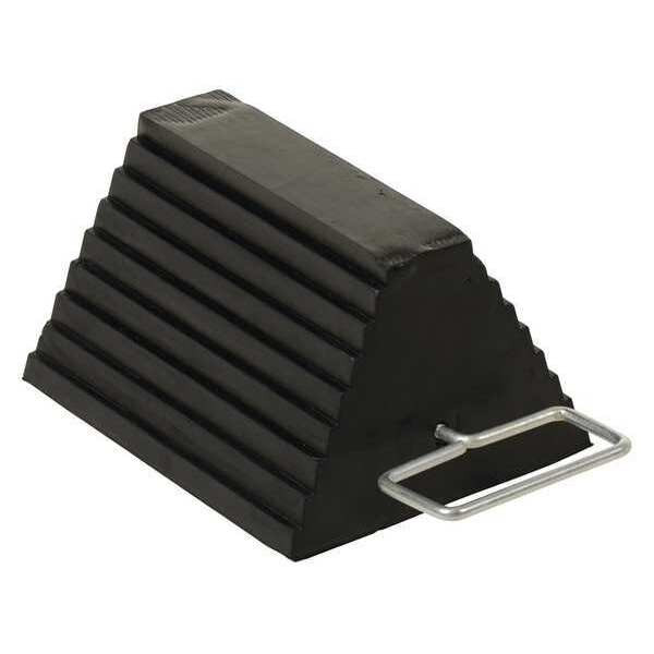 Vestil Rubber Wheel Chock-Steel Handle,9.25x6x8 RWC-8-HDL