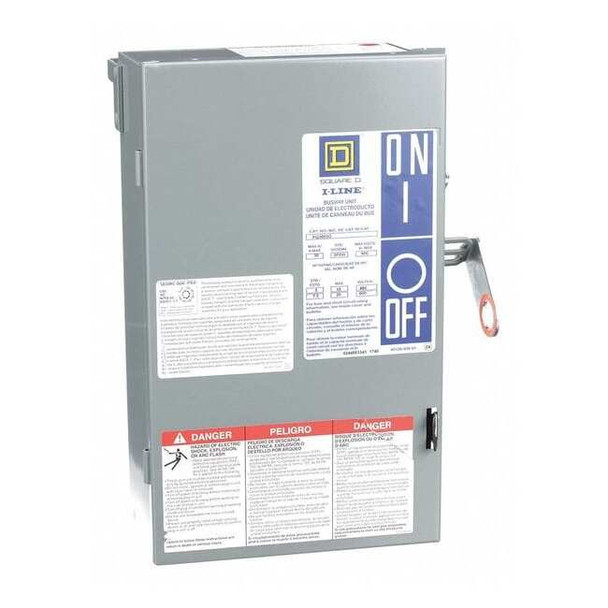 Square D Busway, 30A, 600V AC, PQ, H, K, R, 3 Phase, 3 Wire With Ground PQ3603G