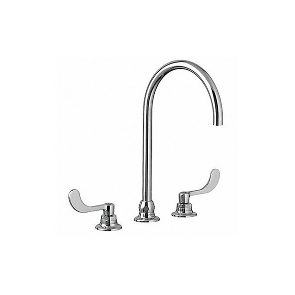 Manual Gooseneck Kitchen/Bathroom Faucet, 8" Mount, Chrome 3 Hole
