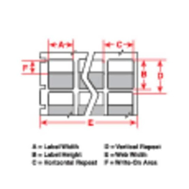 1" x 1-7/16" White on Translucent Label, Self Laminating Vinyl,PK2