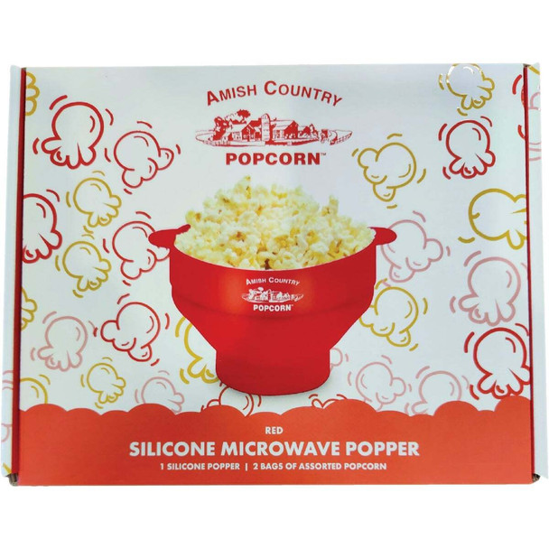 Amish Country Popcorn Red Slcn Micro Popper 50002 W SMP