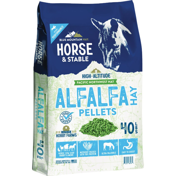 Blue Mountain Hay High Altitude 40 Lb. Alfalfa Hay Pellets AHP-40LB
