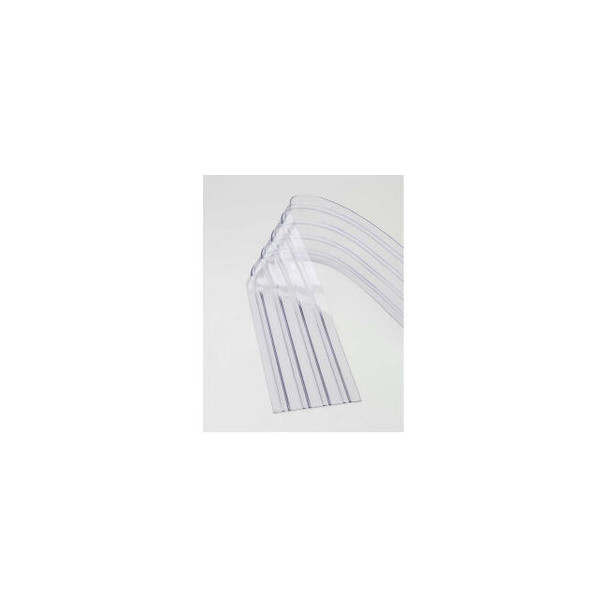 Replacement 12"" x 7' Scratch Resistant Ribbed Clear Strip for Strip Curtains