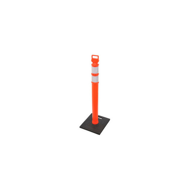 Global Industrial Reflective Delineator Post with Square Base 49""H Orange