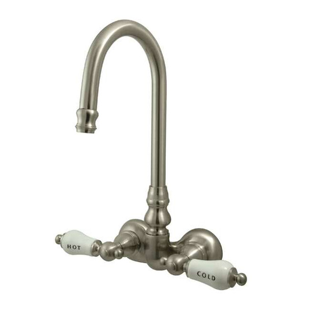 Wall-Mount Clawfoot Tub Faucet, Brushed Nickel, Tub Wall Mount