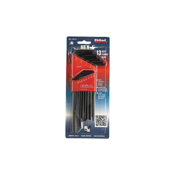 Hex-L® Key Set, 13 per Holder, Hex Tip, Inch, Long Arm
