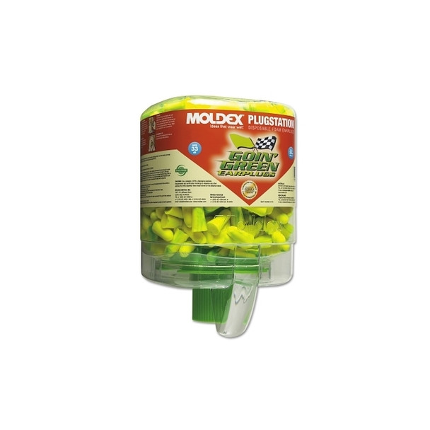 PlugStation® Earplug Dispenser, Disposable Plastic Bottle, Foam Earplugs, Green Swirls, Goin' Green®