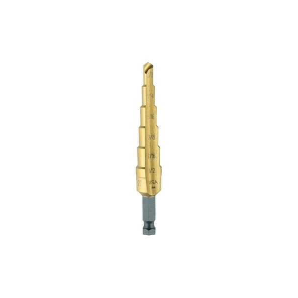 Unibit® Titanium Fractional Self-Starting, 3/16 in to 1/2 in, 6 Steps