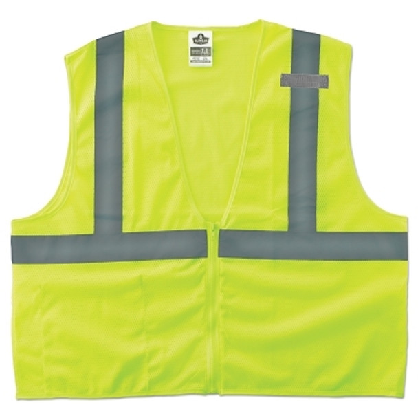 GloWear® Safety Vest, 8210Z, Mesh, Class 2, Type R, 2 in Reflective Tape, 2 Pockets, Zipper, Small/Medium, Lime GloWear® Safety Vest, 8210Z, Mesh, Class 2, Type R, 2 in Reflective Tape, 2 Pockets, Zipper, Small/Medium, Lime