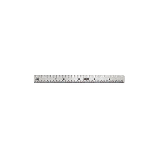 Industrial Steel Rule, 6 in L, Stainless Steel, SAE