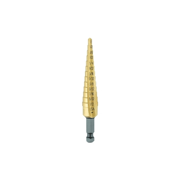 Unibit® Titanium Fractional Self-Starting, 1/8 in to 1/2 in, 13 Steps
