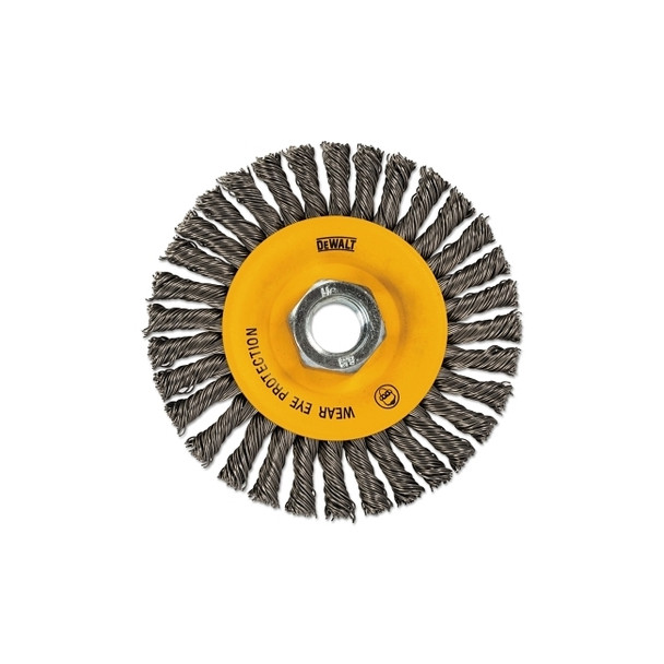 Stringer Wire Wheel, 4 in dia, 3/8 in Face dia, 0.020 in Stainless Steel Wire, 20000 RPM