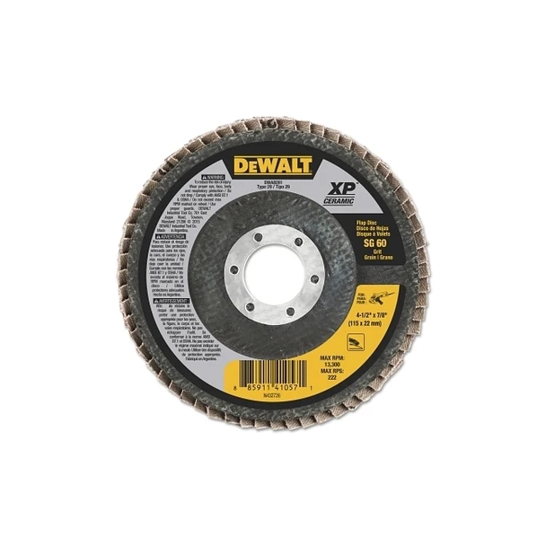 XP™ Ceramic Flap Disc, 4-1/2 in dia, 60 Grit, 7/8 in Arbor, 13300 RPM, T29