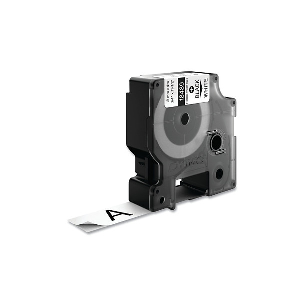 Industrial Rhino™ Flexible Nylon Label Cartridge, 3/4 in W x 11.5 ft L, Black Print on White Background Pack of 5