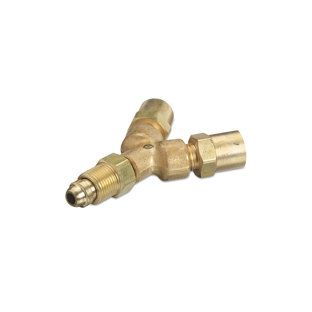 Y Connections, 3,000 PSIG, Brass, Fuel Gas, 1/4 in NPT(M)