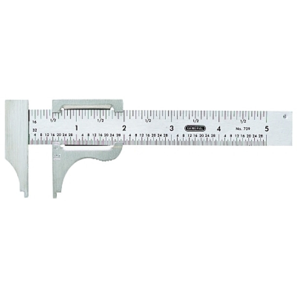 Slide Caliper, 0 to 4 in, Stainless Steel