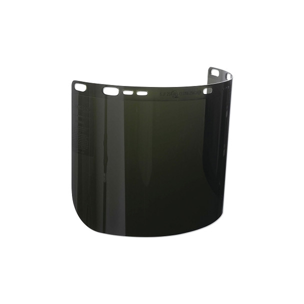 F50 Polycarbonate Special Face Shields, IRUV 5.0, D Shape, 8 in H x 15.5 in L, Bulk