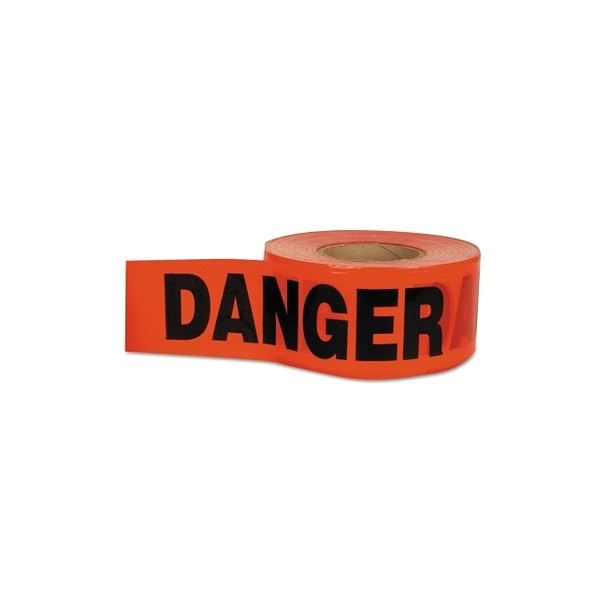 Barricade Tape, 3 in x 1000 ft, Red, Danger