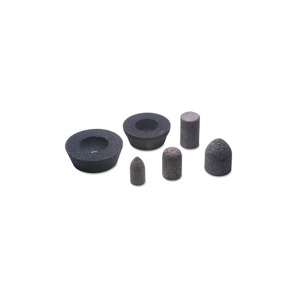 Resin Cone and Plug, 2 in dia, 3 in Thick, 5/8 in Arbor, 24 Grit Pack of 10