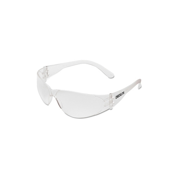 Checklite® CL1 Frameless Safety Glasses, Polycarbonate Clear Lens, Duramass®, Clear Polycarbonate Temples Pack of 12