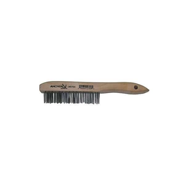 Hand Scratch Brush, 4 X 16 Rows, Stainless Steel Bristles, Shoe Wood Handle