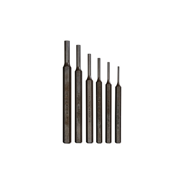 6 Pc Pin Punch Kits, Round, English, Pouch