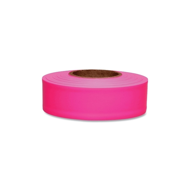 Taffeta Flagging Tape, 1-3/16 in x 150 ft, Flourescent Pink Pack of 12
