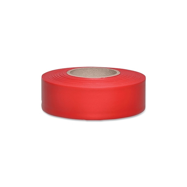 Taffeta Flagging Tape, 1-3/16 in x 300 ft, Red Pack of 12