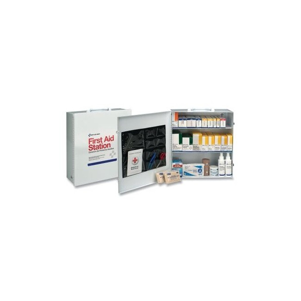 3-Shelf Industrial First Aid Station, Steel Case, Wall Mount