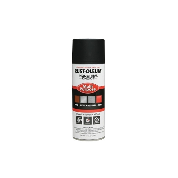 Industrial Choice® 1600 System Enamel Aerosols, 12 oz, Semi-Flat Black Pack of 6