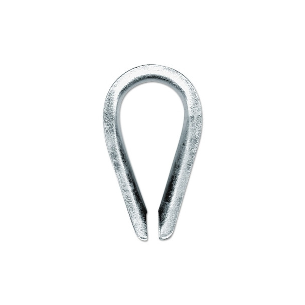 Malleable Wire Rope Thimbles, 1/4 in, Bright Zinc Pack of 10