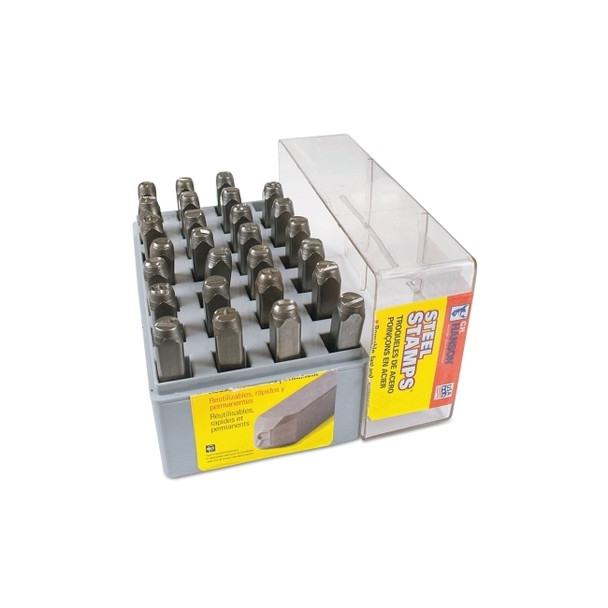 Standard Steel Hand Stamp Set, 1/4 in, A thru Z