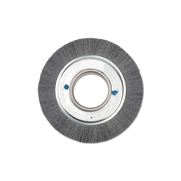 Nylox® Crimped-Filament Wheel Brush, 6in Dia. x 1in W, 0.040 Bristle, 3,600 rpm