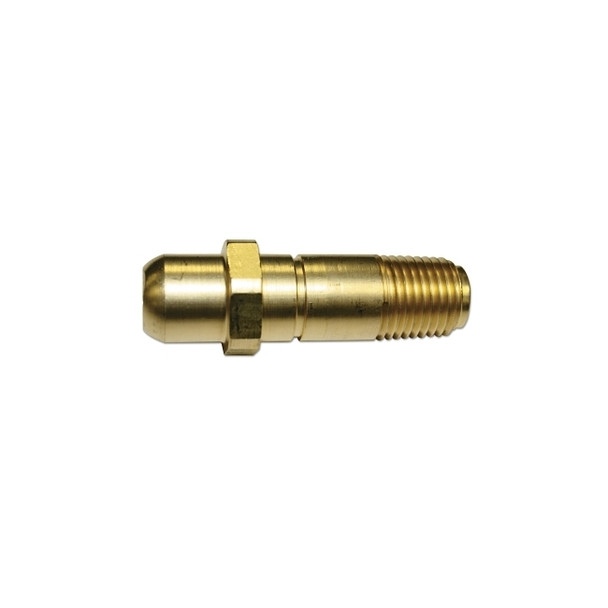 Regulator Inlet Nipple, Oxygen, 1/4 in (NPT), 2-1/16 in L, Brass, CGA-540