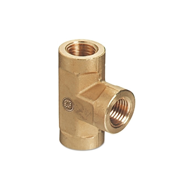 Pipe Thread Tee, 3-Way Connector, 3000 psig, Brass