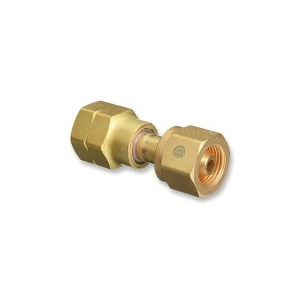 Brass Cylinder Adaptor, CGA-300 Commercial Acetylene To CGA-510 POL Acetylene